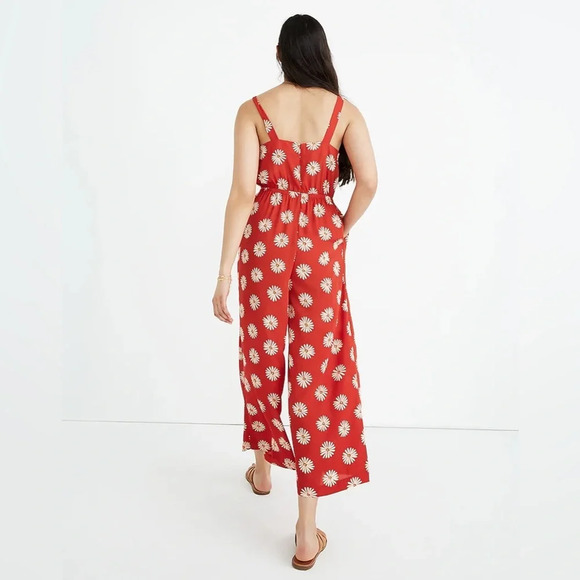 MADEWELL NWOT Button Front Tank Jumpsuit‎ in Daisy Daydream - Picture 3 of 8
